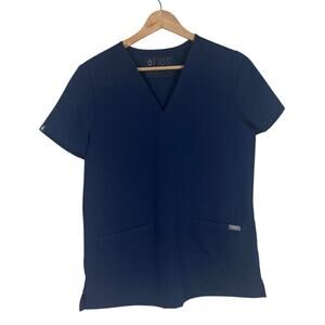 FIGS Women's XS Navy Blue Casma Three-Pocket Technical Collection RN Scrub‎ Top